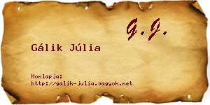 Gálik Júlia névjegykártya